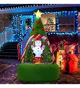 HYRIXDIRECT 6FT Inflatable Christmas Tree with Blow Up Snowman Snowing Inflatables Decoration Bui...