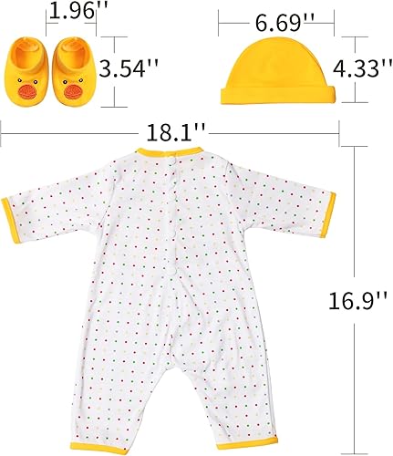Miniatura 2 de COSYOVE Ropa de muñecas Reborn de pato amarillo, accesorios para muñecas Reborn de 20 a 22 pulgadas, para niñas y niños recién nacidos