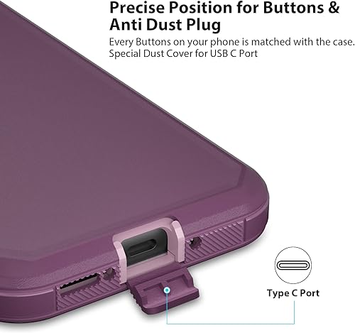 Miniatura 5 de Jiunai Funda para Samsung A34 5G, Galaxy A34, a prueba de golpes, resistente, de doble capa, protección contra caídas, funda deportiva híbrida