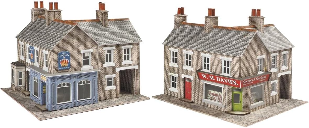 Metcalfe PN117 N Gauge Corner Shop & Pub Card Kit - Stone