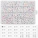Quefe 1680pcs 4 x 7mm Letter Beads White Round Acrylic Colorful Alphabet Beads for Jewelry Making Bracelets Necklaces Key Chains, Each Letter Included