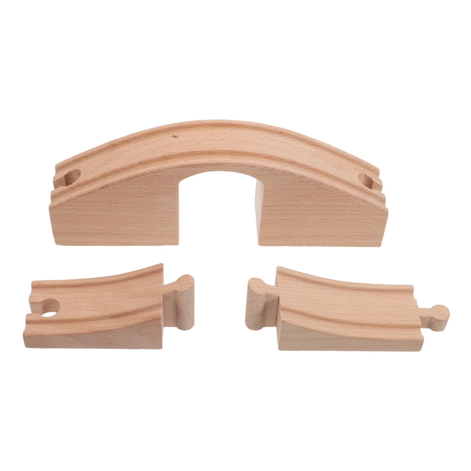Set Accessori per Pista Giocattolo in Legno con Ponte Singolo, Espansione Trenino Educativo per Ragazzo Ragazza, Kit Costruzione Stimola Creatività e Collaborazione Familiare