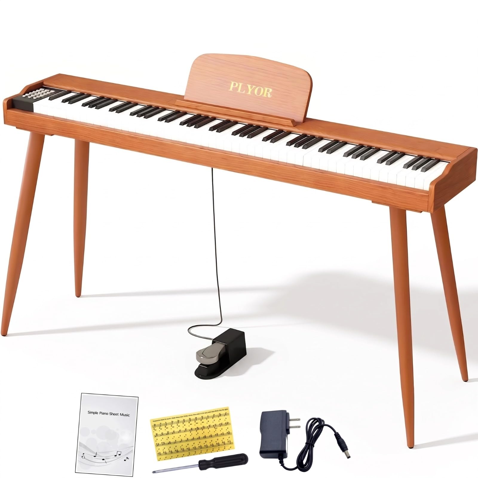 Amazon.com: PLYOR 88 Key Digital Piano Keyboard with Stand