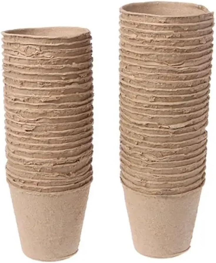 100Pcs 6cm Nursery Pots Paper Plant Nursery Cup Tray Nursery Pot Flowers Pouch Potted Plant Grow