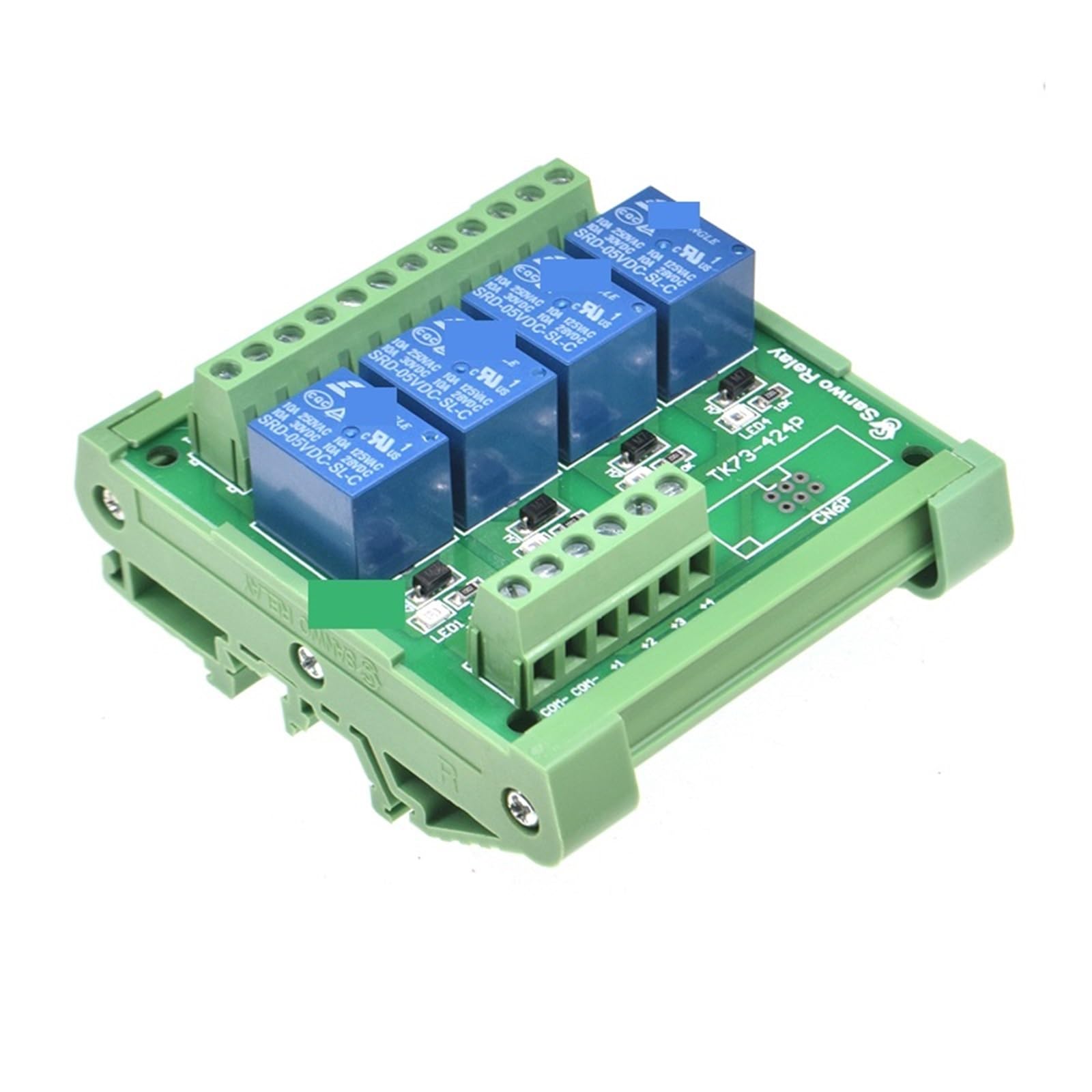 Module relais 4 canaux rail DIN 24V PNP 10A SRD-24VDC-SL-C