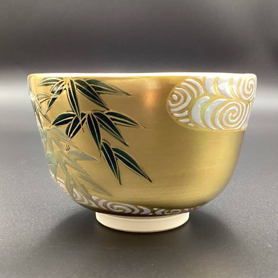 抹茶碗　金地　竹に流水　加藤如水作　新品　桐箱入 Amazon.co.jp: 抹茶碗 金地 竹に流水 加藤如水作 桐箱入