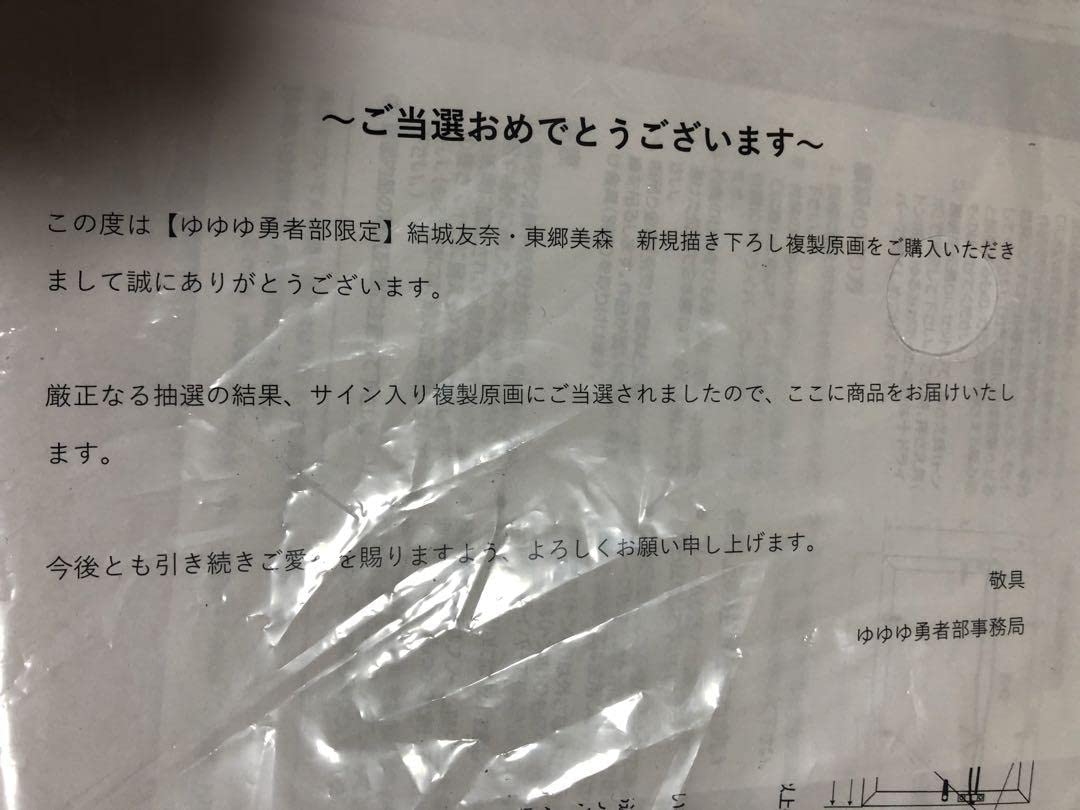 ゆゆゆ勇者部限定　結城友奈&東郷三森　新規描き下ろし複製原画　サイン入り Amazon.co.jp: 当選品 ゆゆゆ勇者部限定 サイン入り複製原画