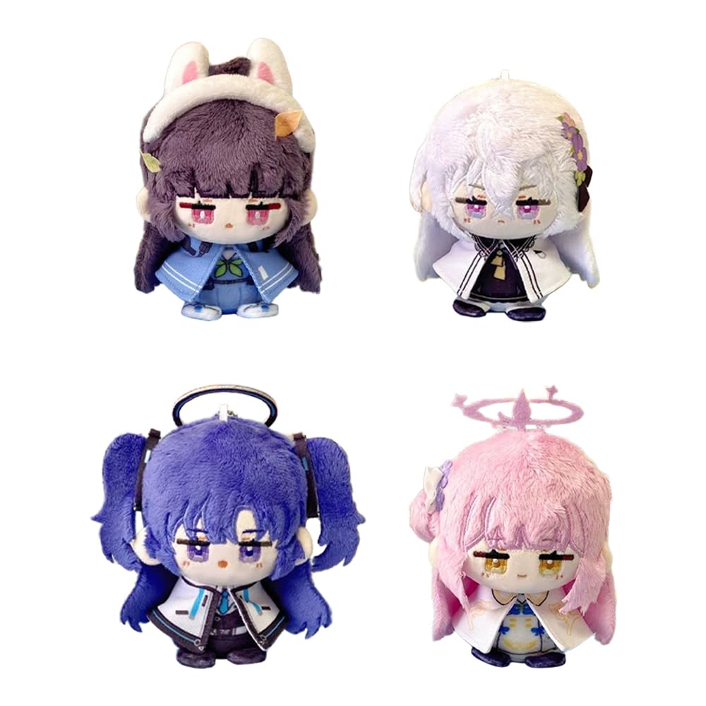 4 figuras de peluche Hayase Yūka con colgante de 12 cm, personaje de anime sentado Misono Mika/Shirasu Azusa, figuras de peluche suaves, llavero de mochila