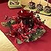 Nearly Natural Poinsettia & Berry Candelabrum