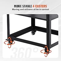 Vista 4 de VEVOR Soporte para cepilladora, cargas pesadas de 100 lbs / 45 kg, mesa de cepilladora de espesor ajustable en altura de tres marchas, con 4 ruedas