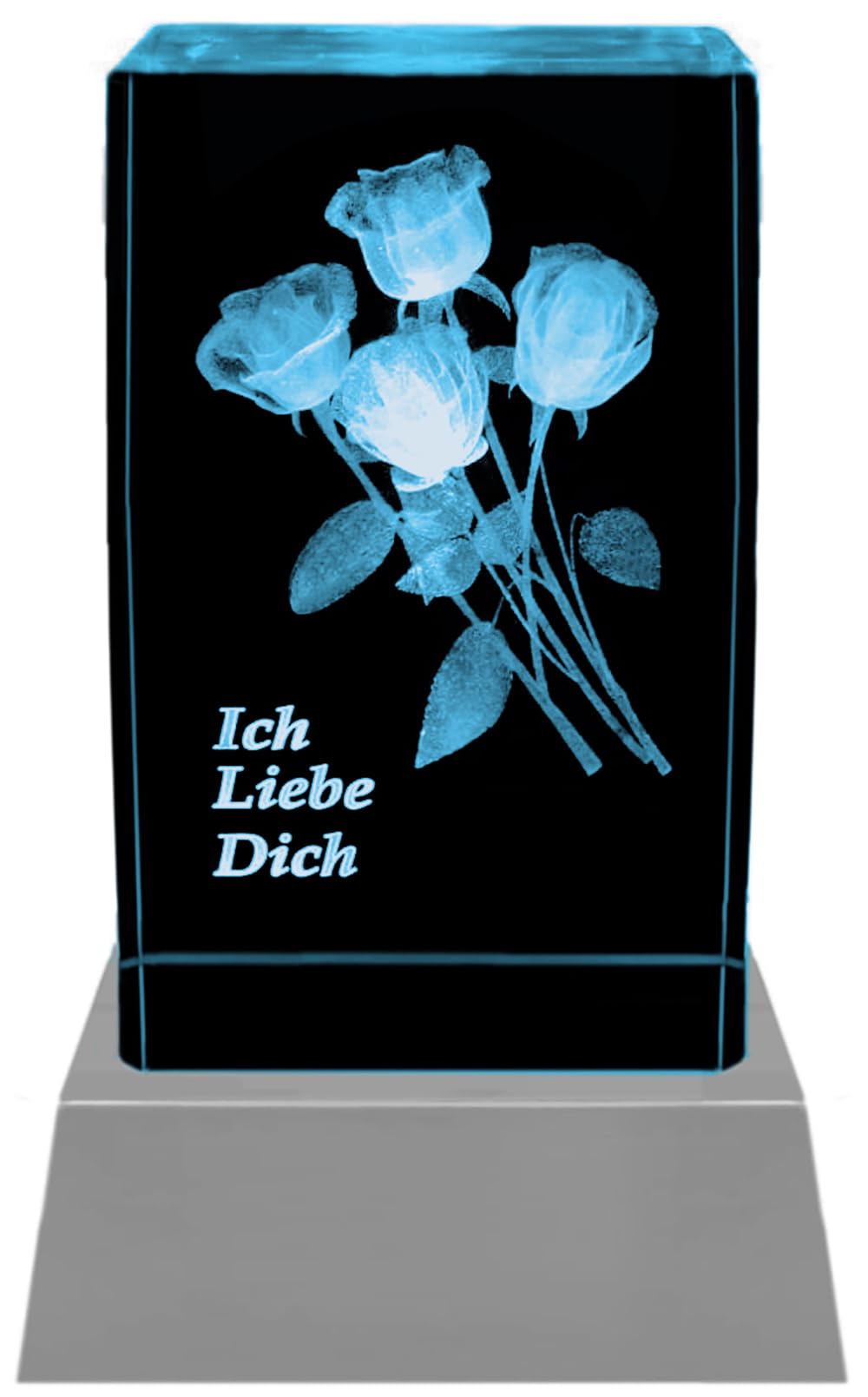 Kristall Glasblock Mit 3D-Lasergravur – LED Nachtlicht, Personalisierbar, Perfekt Als Geschenk