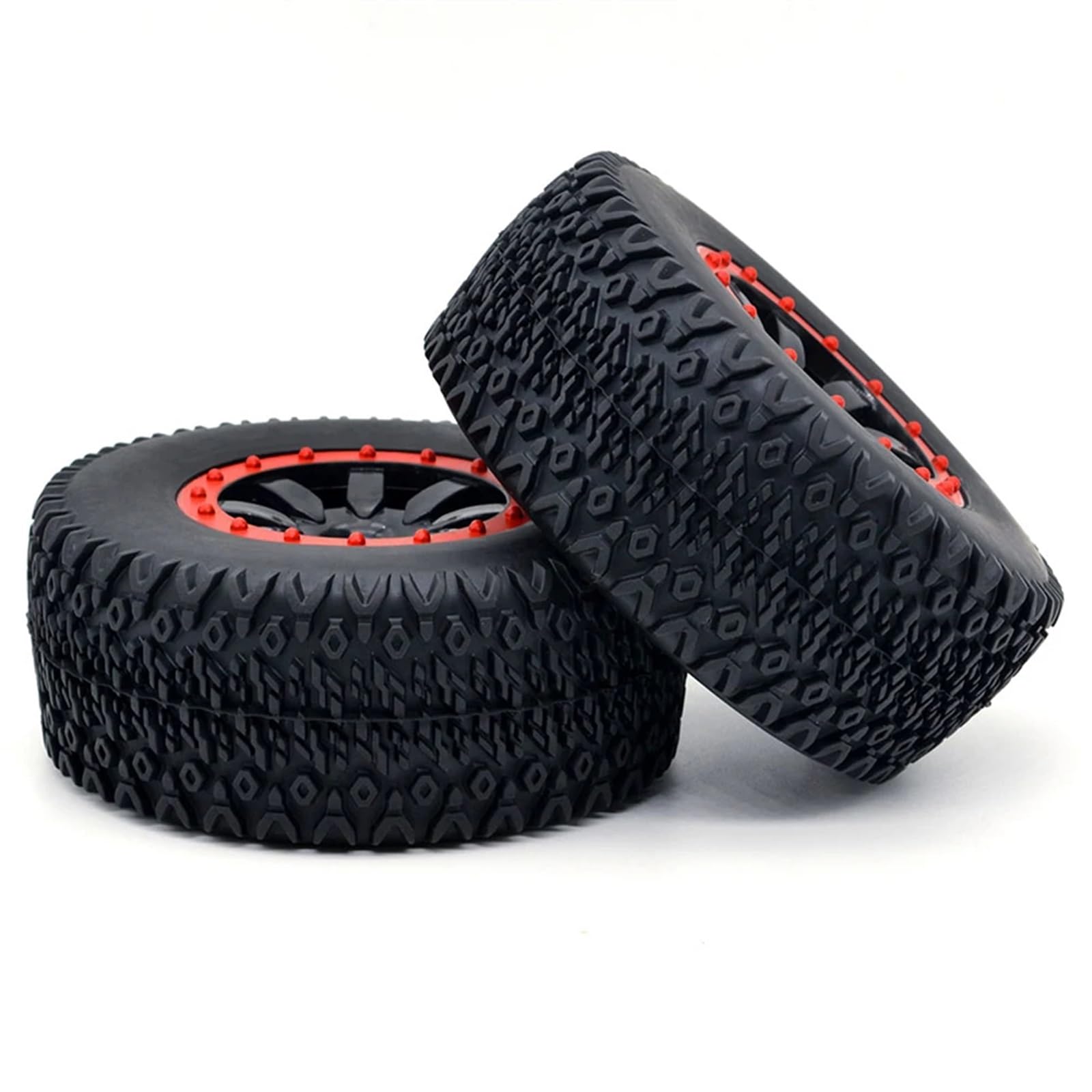 RC Pneus Jante Compatible avec ARRMA pour SENTON 550 pour Mega pour XLH 9125 4 Pièces 110mm RC Voiture Pneus en Caoutchouc Jeu De Jantes pour 1/10 Camion De Parcours Court