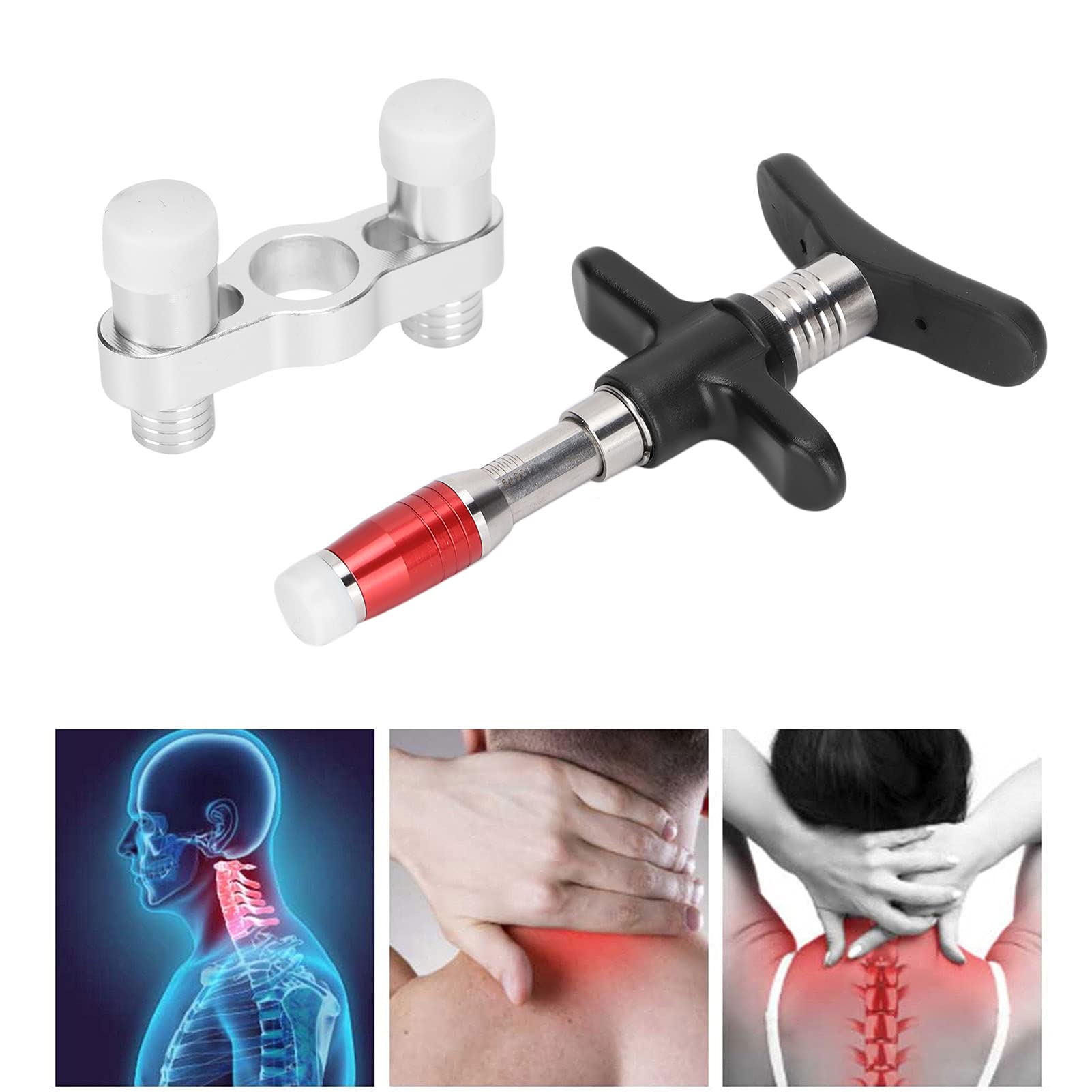 Chiropraktik Geräte,10 Stufiges 30-300N Einstellbar Manueller Chiropraktiker Zur Wirbelsäulenanpassung,Muskelentspannung,Chiropraktik Aktivator mit Massagekopf