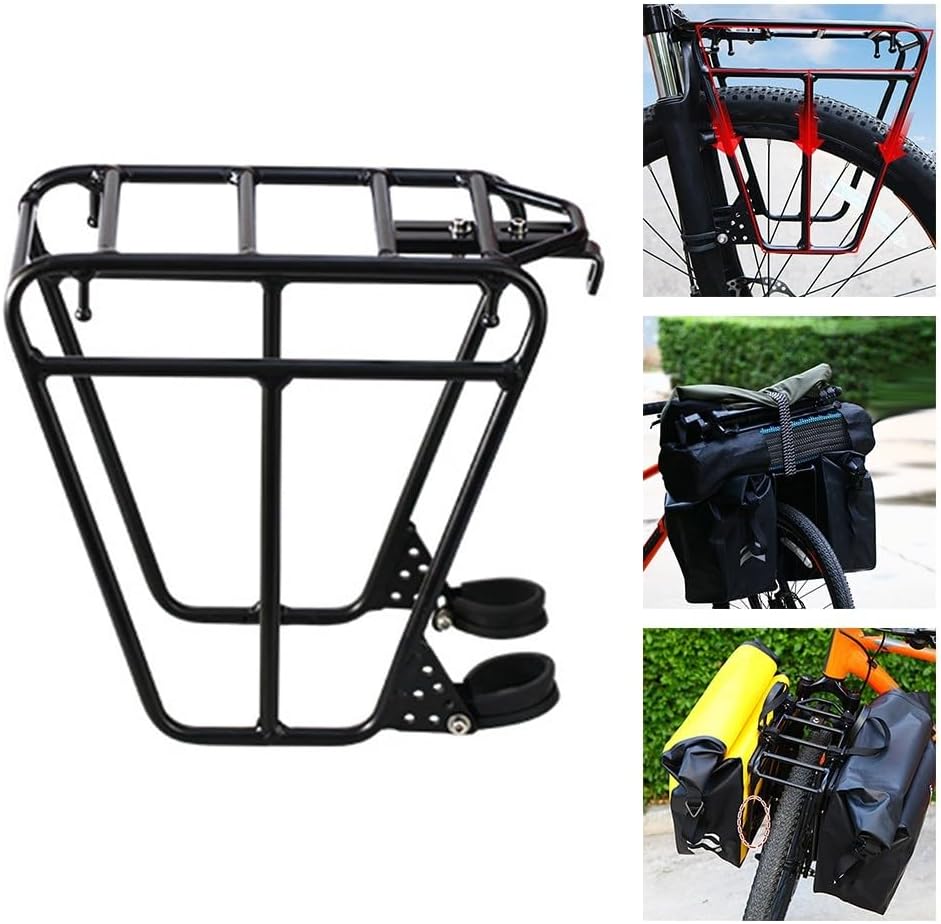 Aluminum Alloy Mountain Bike Front Rack, Backpack Carrier Rack for Touring