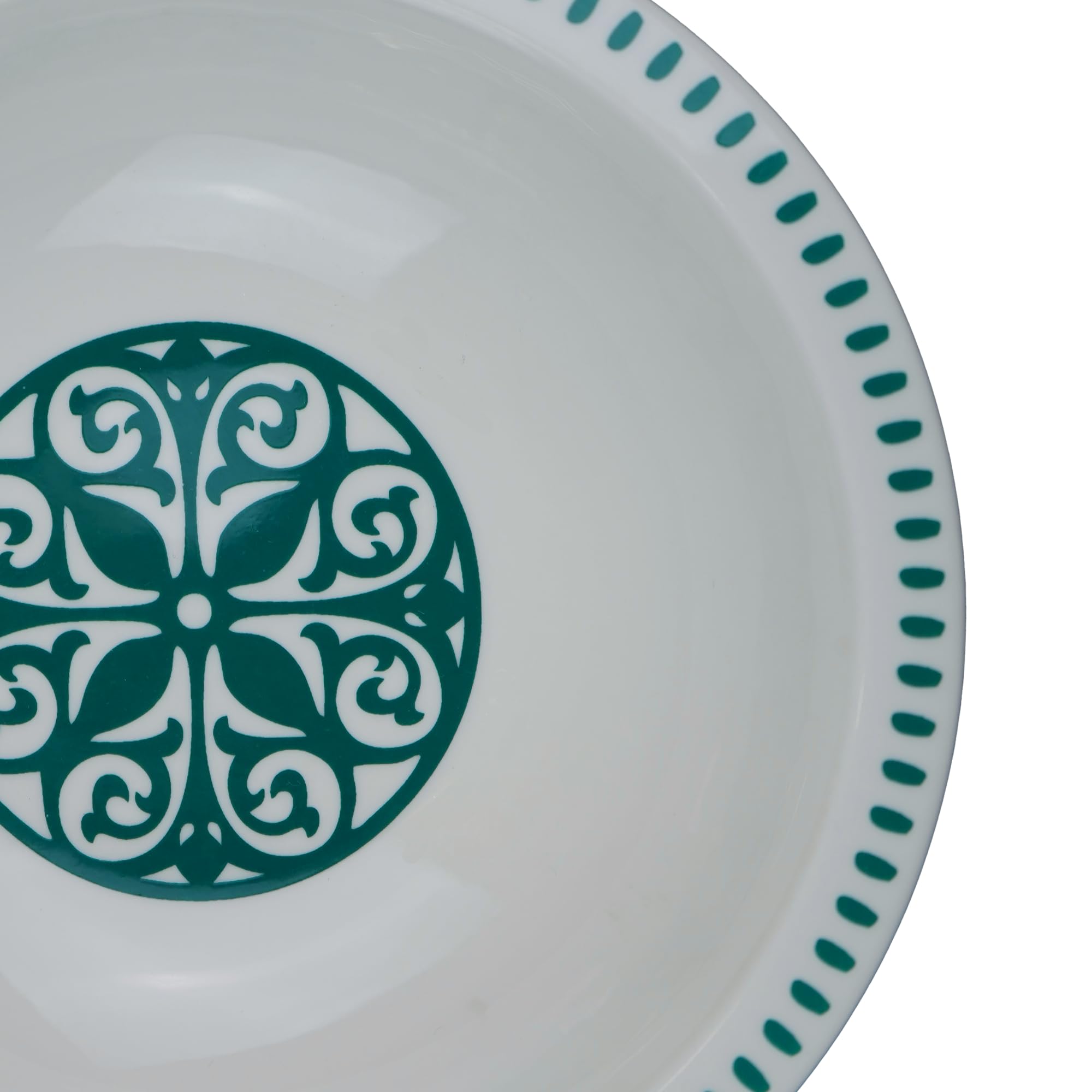 summa Pack de 6 platos hondos 20cm - Color verde - Colección Patios - Platos de Porcelana - Diseño inspirado en Andalucía - Diseño elegante - Uso en casa y restaurantes