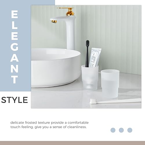 Miniatura 9 de Juego de 2 tapas para vaso de vidrio, para enjuague bucal y enjuague bucal, para cepillos de dientes y pasta de dientes y bebida para cristalería