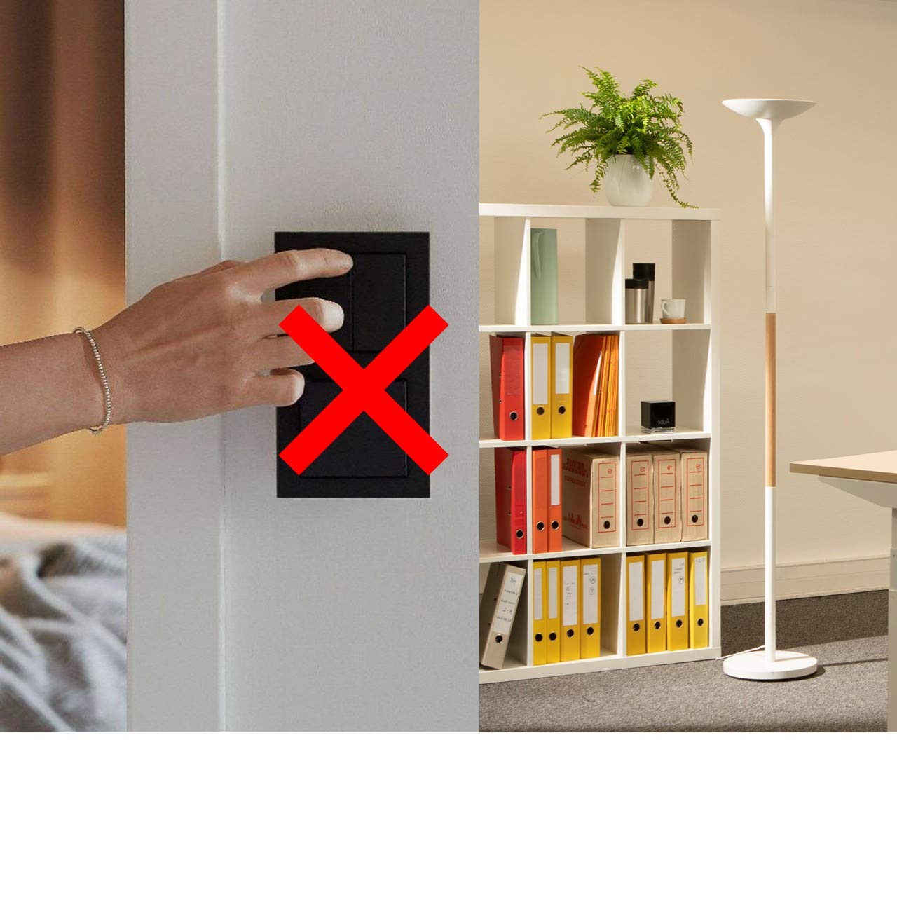 Unilux 400110157 Foco LED al techo pryska en madera y con ledes de 40 vatios, Incorporado con regulador de intensidad táctil para 3 lichtintentsitäten Blanco