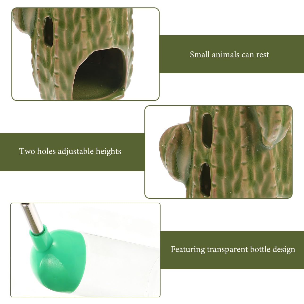 Abbeveratoio per Criceti in Ceramica Supporto, Bottiglia D’acqua Verticale 80ml per Piccoli Animali Domestici, Accessorio Pratico per Criceti, Porcellini D’india e Furetti