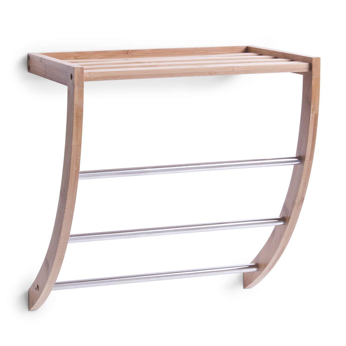 Zeller13595 Towel Rack 38 x 24 x 40 cm Bamboo/Chrome