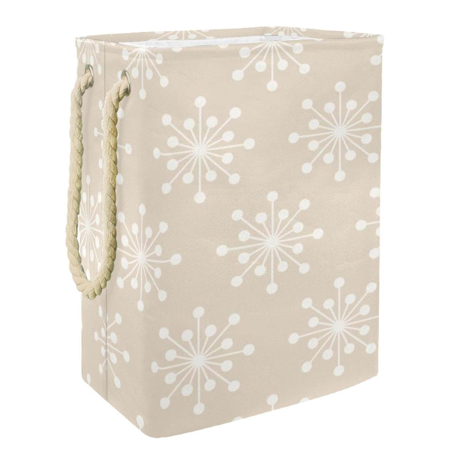 Panier à linge imperméable au motif flocon de neige avec poignée