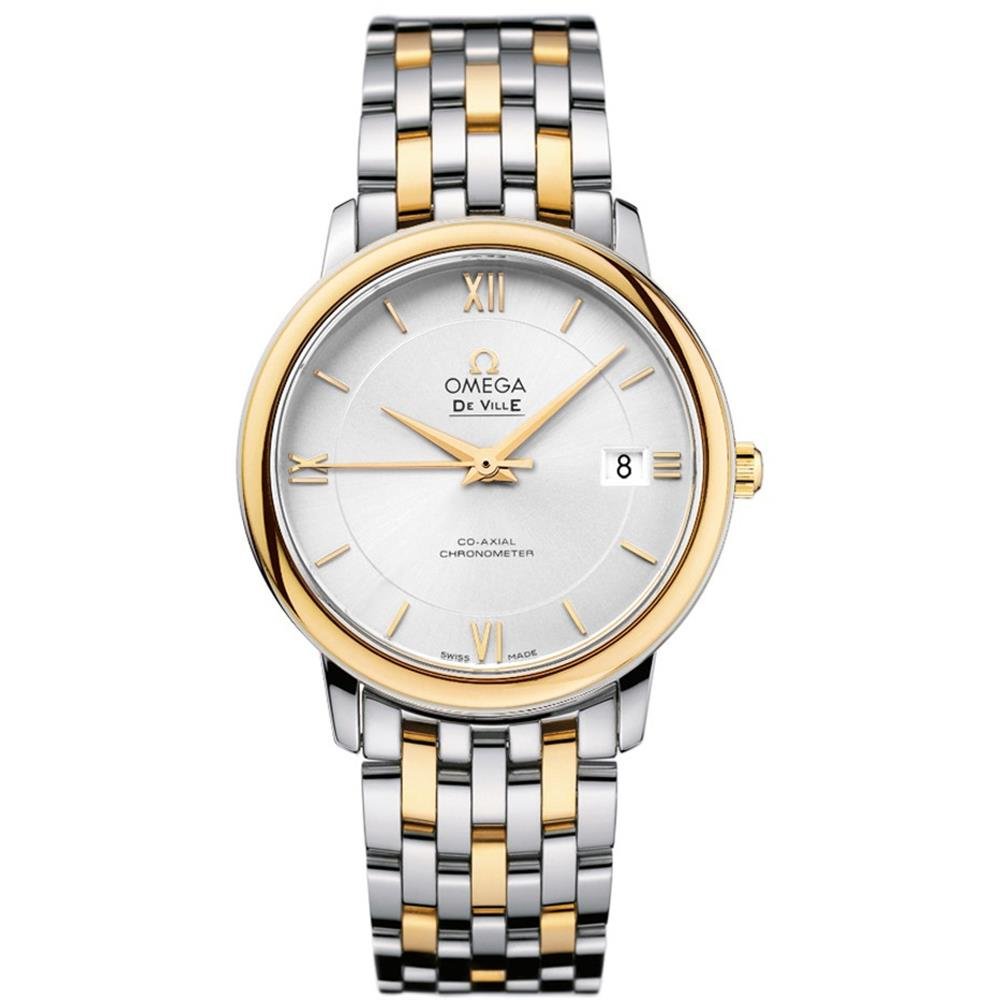 DeVille Prestige Stainless Steel and 18kt Yellow Gold Silver Dial Unisex Watch 42420372002001