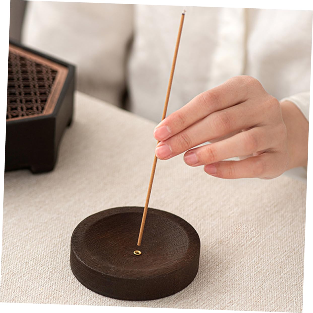 IMIKEYA 5 Stück Räucherstäbchen Räuchergefäß Ornament Holz Räucherplatte Räucherstäbchen Holztablett Halter Für Tisch Räuchergefäß Desktop