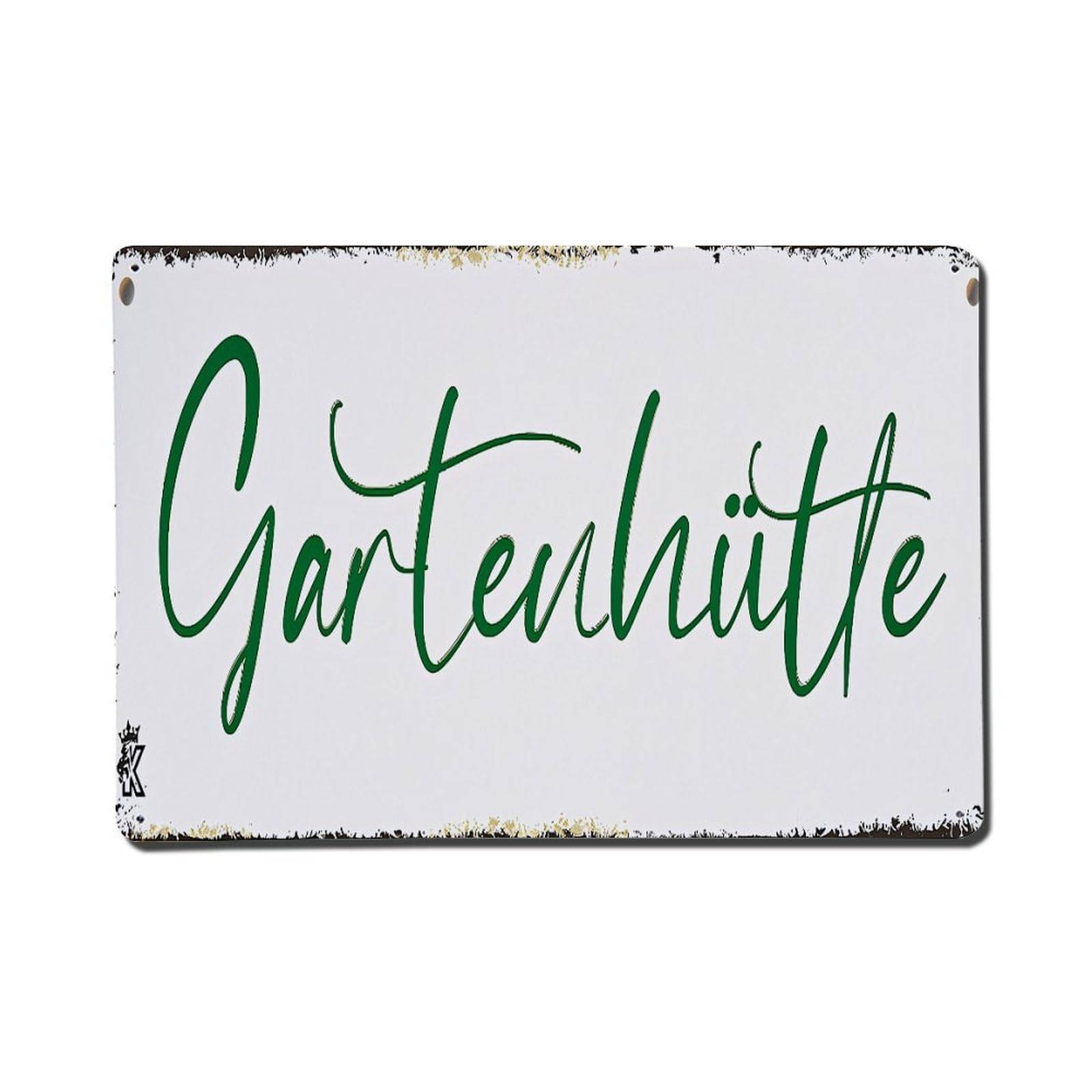 Nestemfo Vintage Gartenhutte Script Text Design Tin Sign Metal Sign, Living Room,Bar, Home, Bedroom Wall Decor,Retro Metal Poster 8X12 Inches