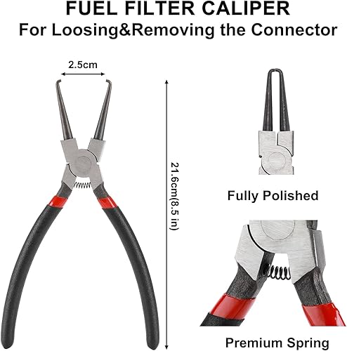 Miniatura 3 de Mayouko Juego de 4 alicates de línea de combustible, pinzas de filtro de combustible de 9 pulgadas, alicates de tubo de clip de gasolina de línea de