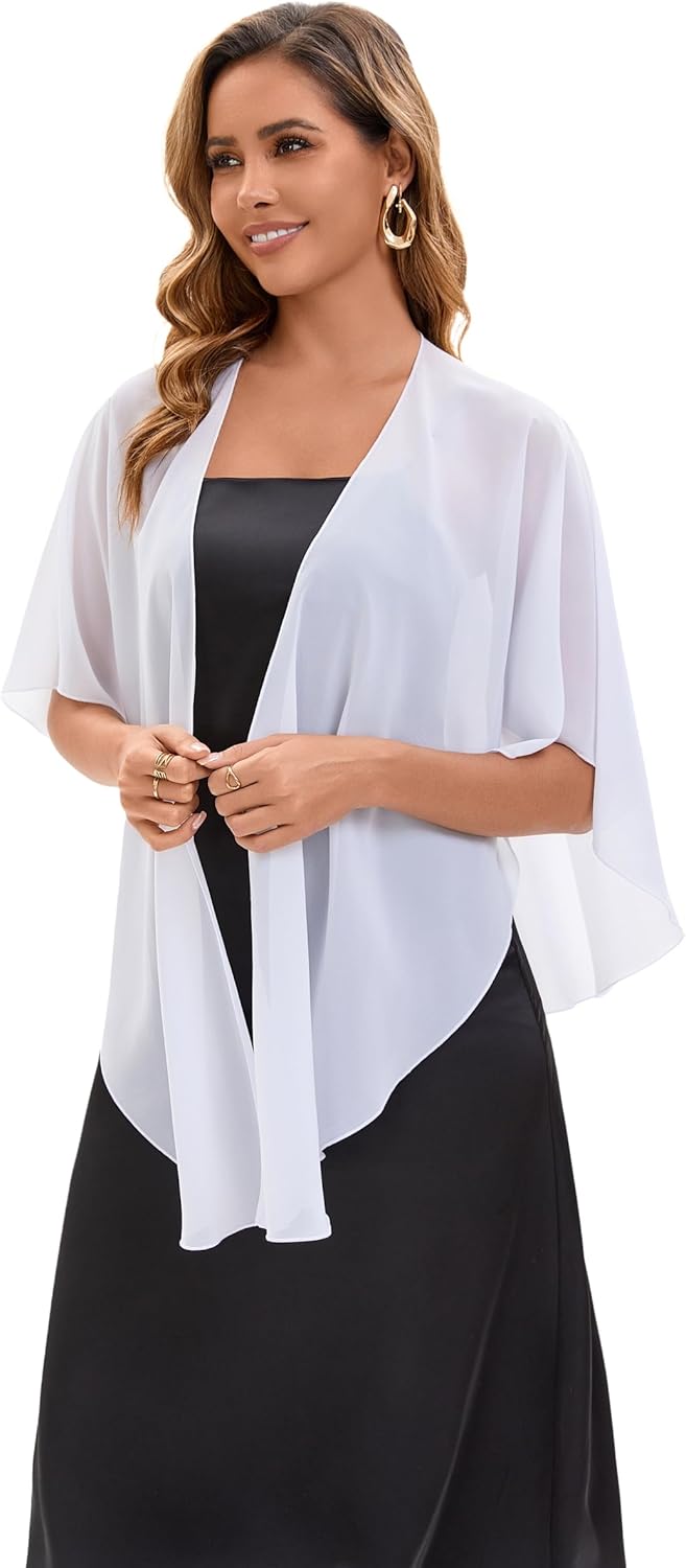 Baoqiya Chiffon Shawl Evening Scarf Shawls and Wraps for Women Wedding Party Bridal Scarves Cover Ups - Image 3