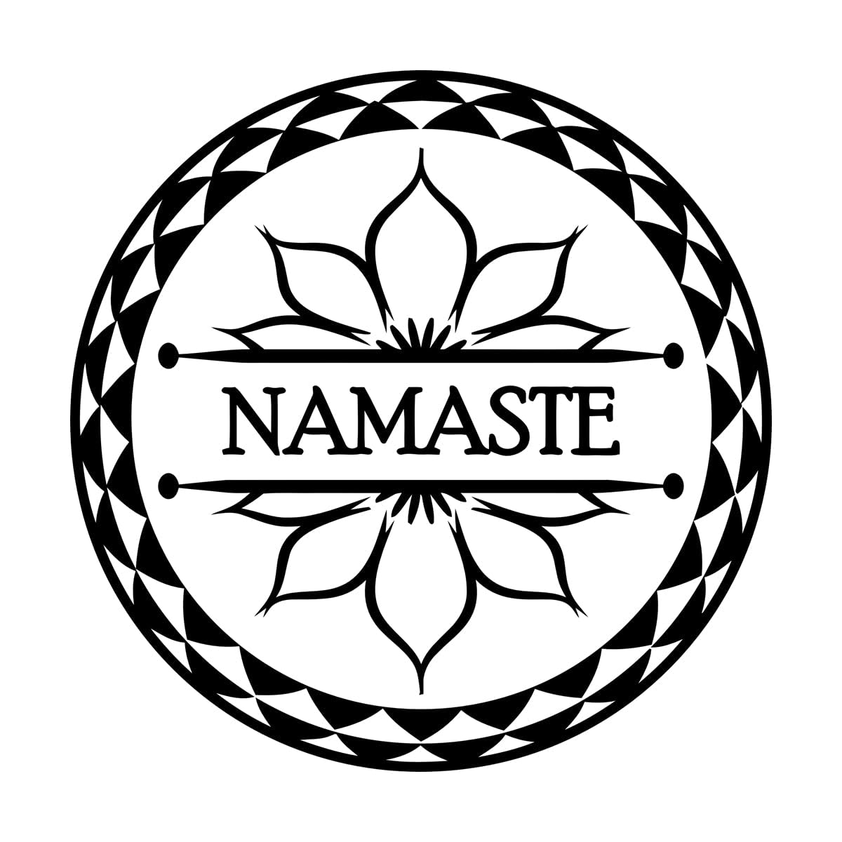 Vinyl Art Sticker Lotus Flower Yoga Meditation Center Logo Namaste 54x54cm Multiple Size Options Large Black — image 1
