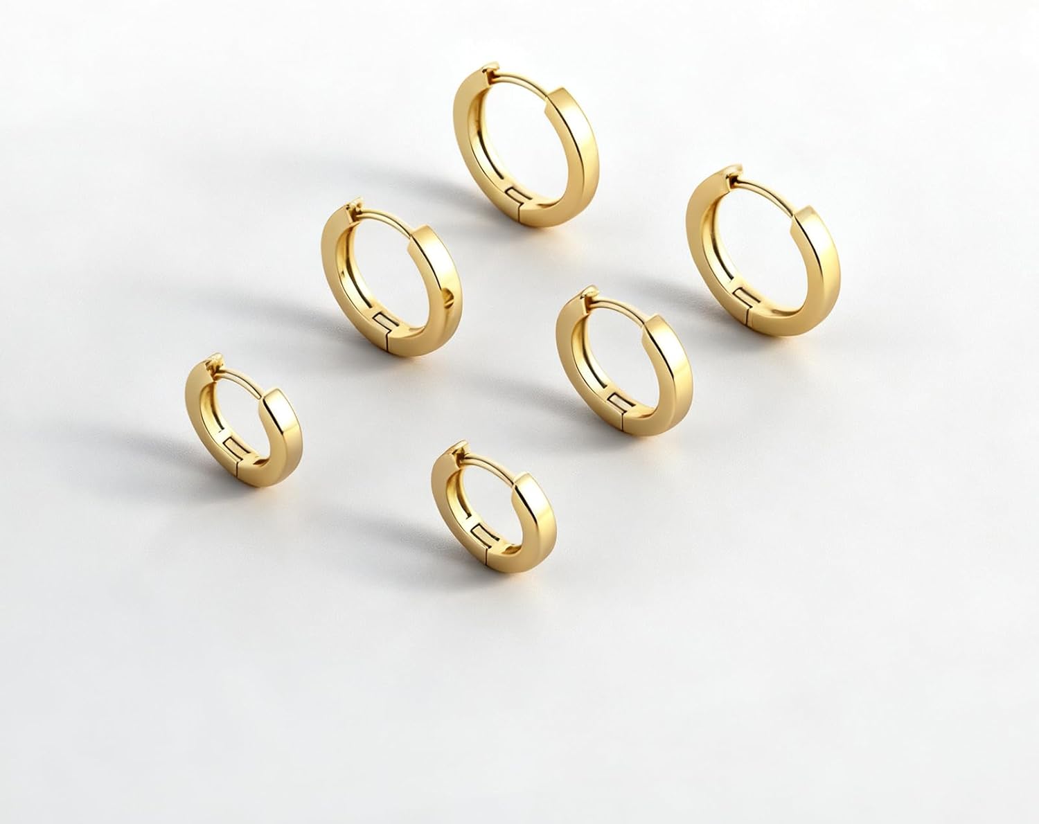 3 Pcs Small Gold Huggie Hoop Earrings Set - Huggie Earrings Trendy Hypoallergenic Cartilage 14K Gold for Women Multiple Piercings - Image 6