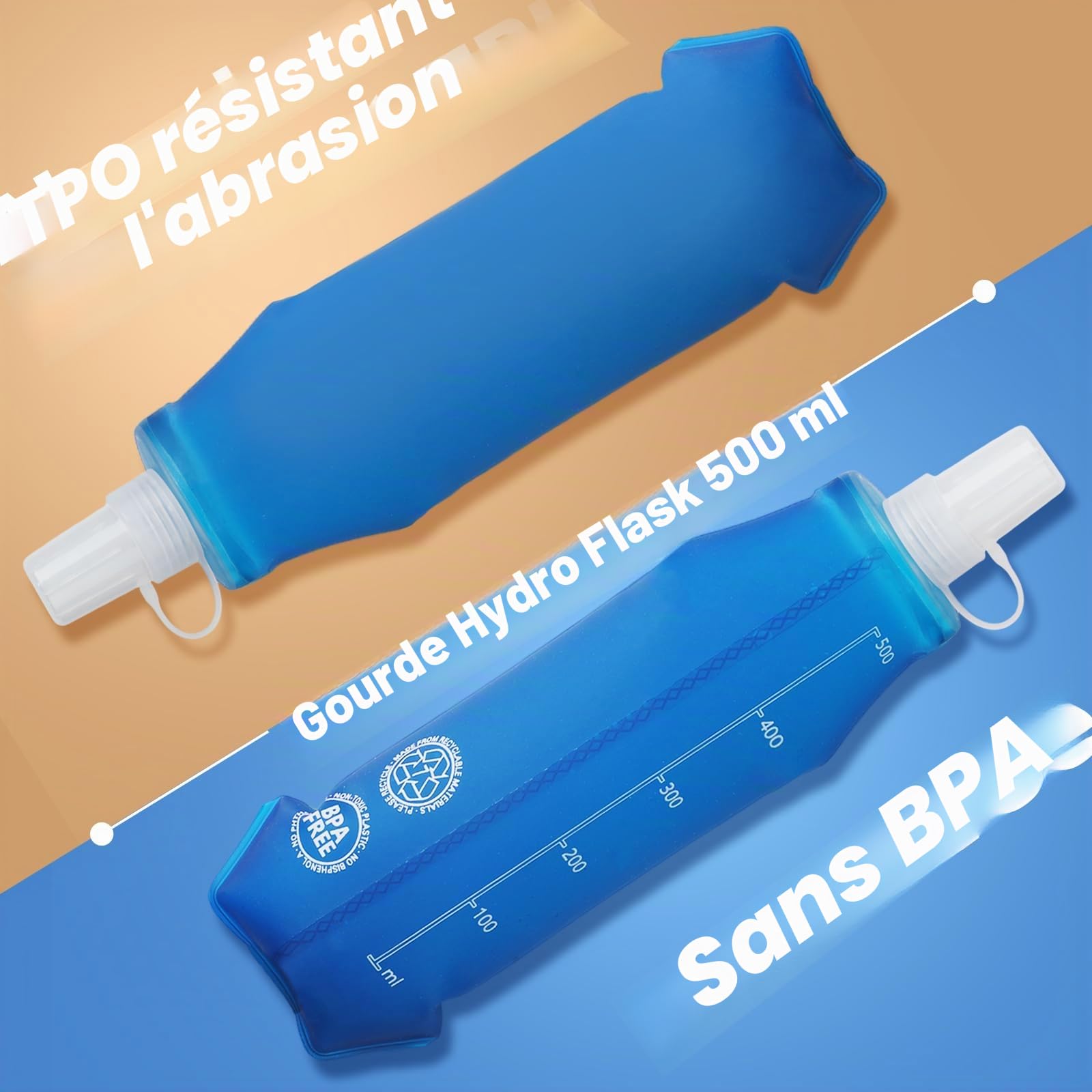 Sac à dos gilet d'hydratation léger pour course à pied, avec gourde d'hydratation de 500 ml pour randonnée, trail, course à pied, cyclisme, course, marathon pour femmes et hommes