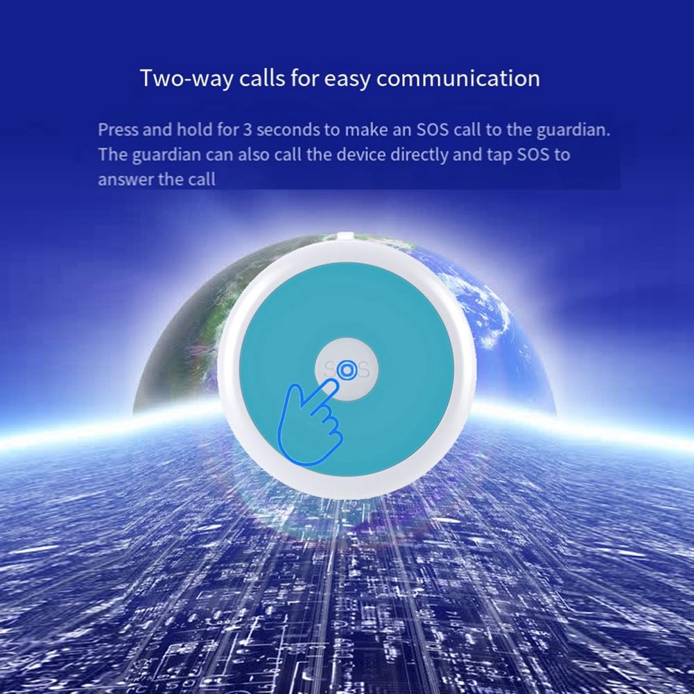 Localizzatore GPS 4G Allarme Personale di Risposta alle Emergenze Blu ABS + PC Localizzatore Sicuro per Bambini con Funzione di Conversazione per Bambini Anziani
