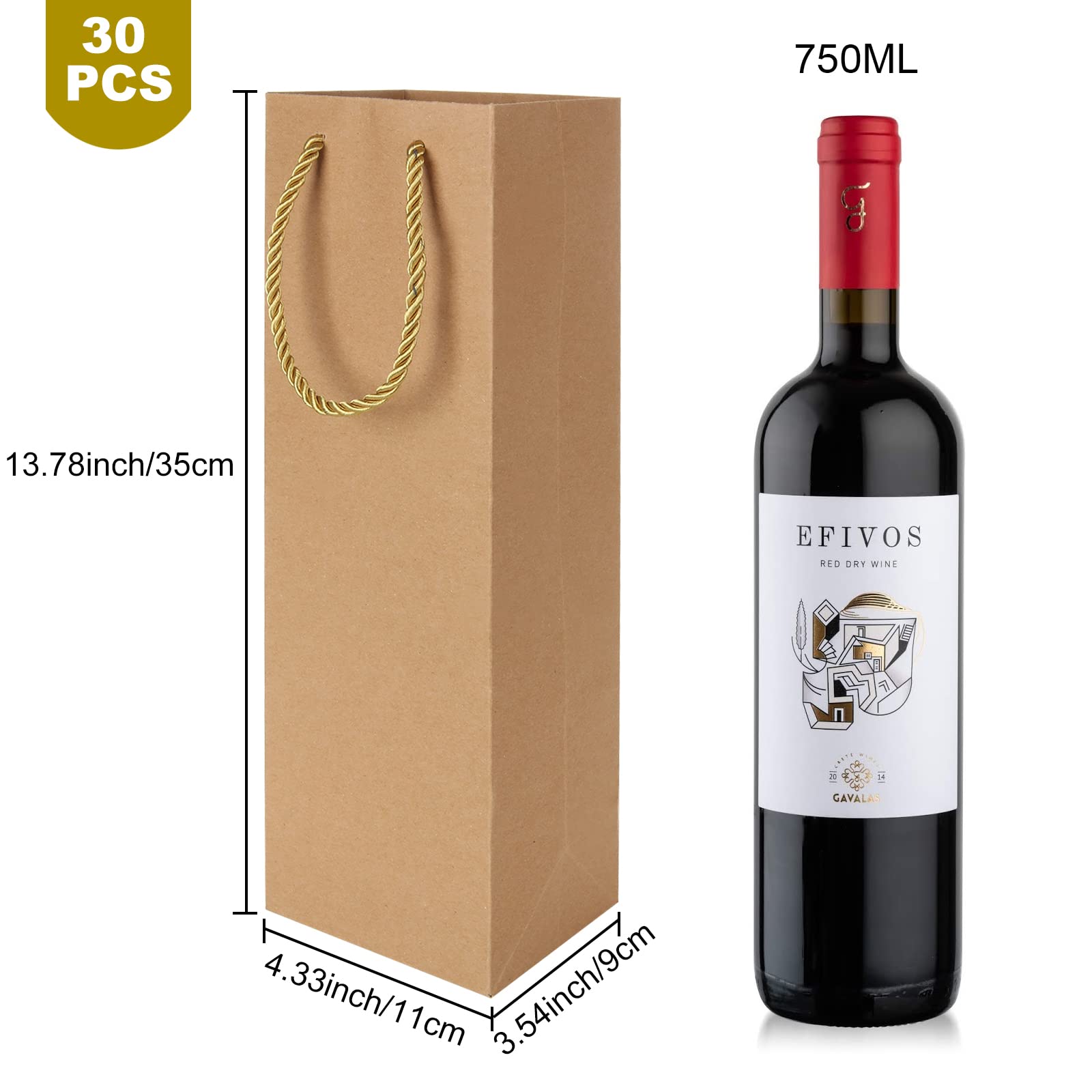 BOTTIGLIA DI VINO Coperchio Della Sacchetti Regalo Bottiglie Borsa EUR - Foto 4