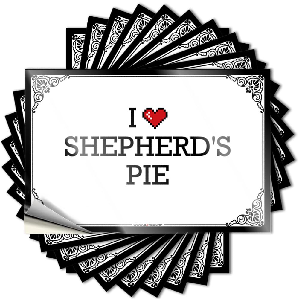 Tattoo Small Vinyl Decals, Boys Waterproof Laptop Stickers for Water Bottle | I Love Shepherd's Pie Perfect for Gamer Laptop Decor(12X18CM)