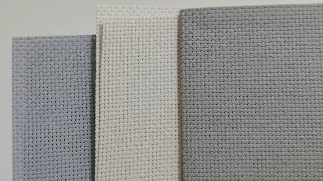 Image of KCS 3 pc of 12 inch x 18 inch 14CT Counted Cotton Aida Cloth Cross Stitch Fabric (Pearl Grey+Light Steel Grey+Medium Grey)