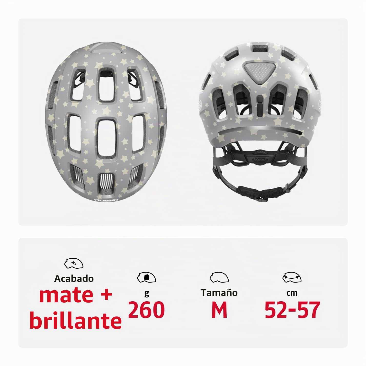 ABUS Youn-I 2.0 Bike Helmet - with Light for Children, Teenagers and Young Adults - for Girls and Boys