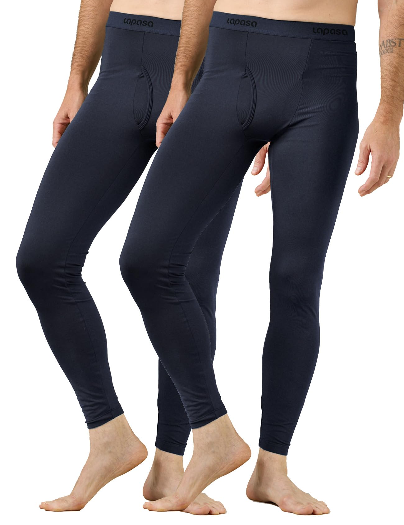 LAPASA Pacco da 2 o 1 Calzamaglie Termica Uomo Fodera in Pile Medio/Pesante Pantaloni Termici Sportivi Strato Base Biancheria Intima Leggings Caldi M10/M25/M56