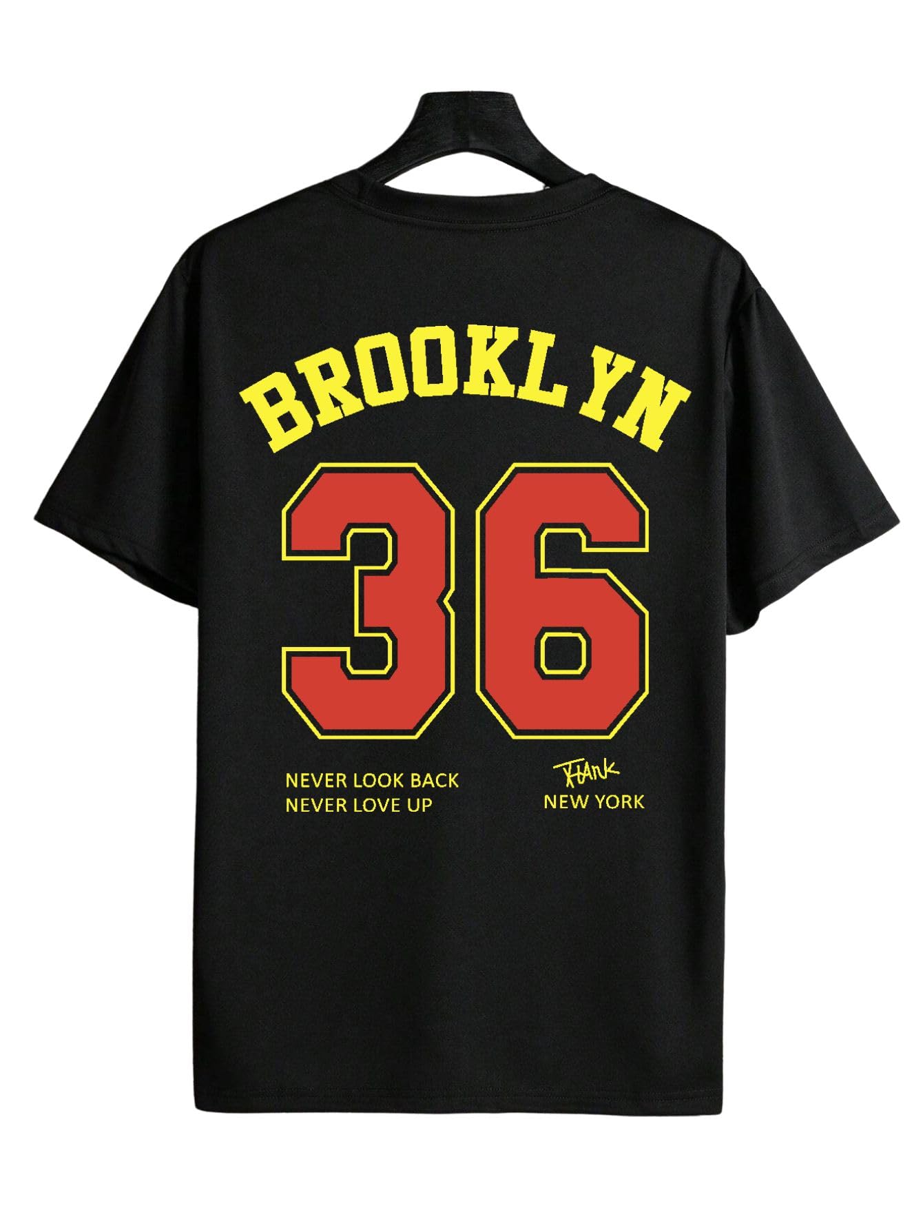 GenericBenny Brooks Mens Black Hlaf Sleeve Graphic Printed Round Neck T-Shirt | Brooklyn 36