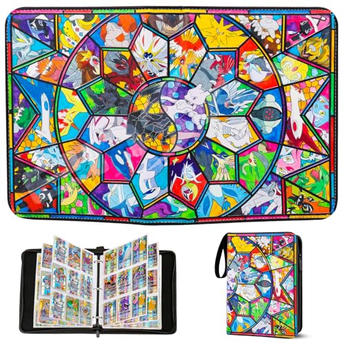 Carpeta de tarjetas de Pokemon, 50 páginas, archivador de tarjetas, 900 bolsillos para tarjetas, álbum portátil, impermeable, álbum de colección para tarjetas, regalo para niños y niñas