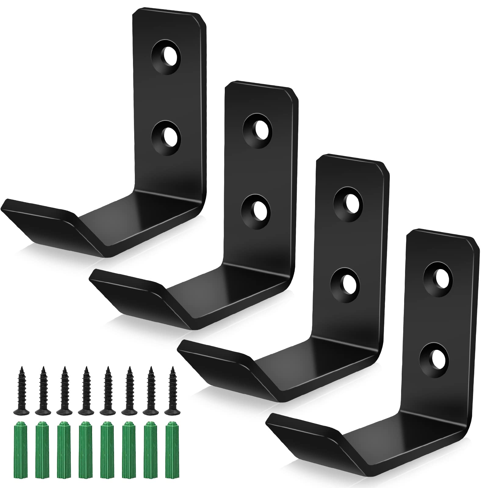 Ganci A Vite Da Parete In Acciaio Inox SUS304 - 4 Pezzi Nero | Porta Fino A 30kg Per Bagno, Cucina, Camera - Foto 2