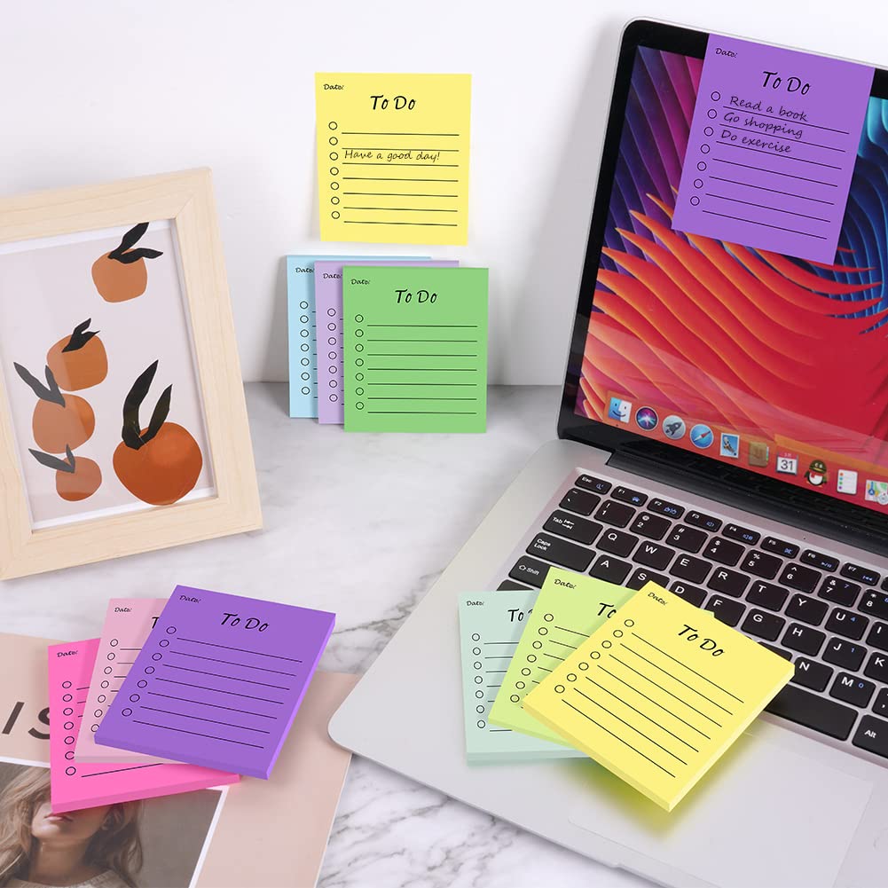 Vicloon Notes Auto-Collantes Lignées, 450pcs Note Adhésives, Blocs-Note Autocollants Colorés pour Bureau École