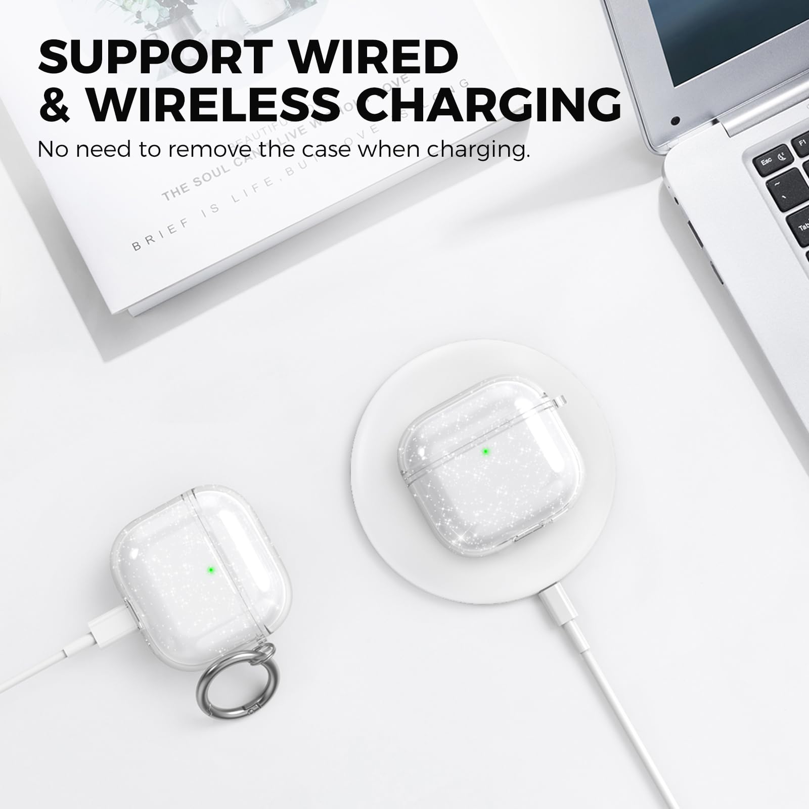 Amazon | AhaStyle クリア AirPods 5/4 ケース クリーニングキット付き