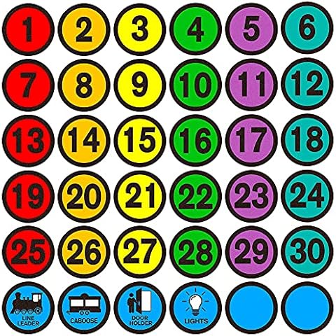 WhatSign Line up Spots for Classroom Floor Number Stickers for Classroom 36Pcs Line up Dots Floor Decals Line up Numbers for Classroom Back to School Kindergarten Preschool Supplies Cover