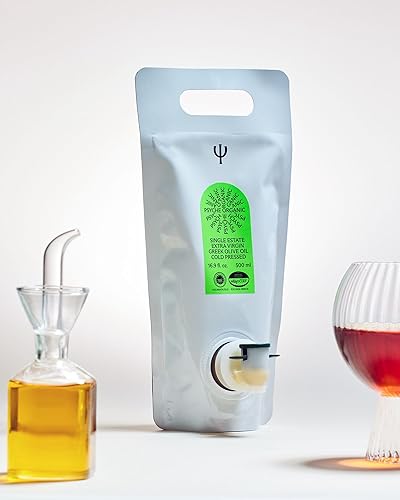 Miniatura 4 de Psyche Organic Single Estate Aceite de oliva griego extra virgen, prensado en frío, alto polifenoles y aminoácidos, sin OMG, 16.9 fl oz, 16.9 fl oz