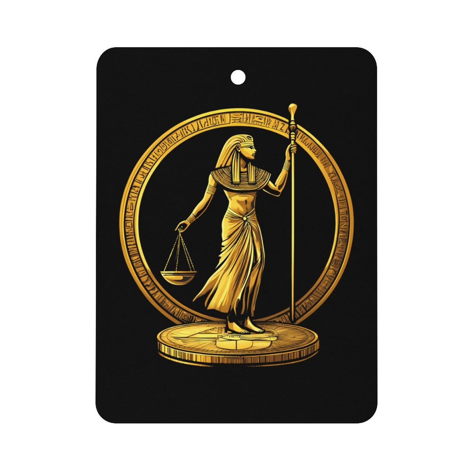 Ancient Egyptian Golden Pharoah Coin Car Air Freshener Hanging Aromatherapy Tablets for Car Accessories Square