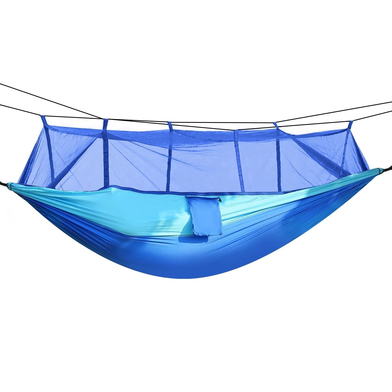 Hamacas para 2 Personas con mosquitero, para Exteriores, Senderismo, Camping, portátil, de Nailon, con Capacidad de 270 kg (Azul)