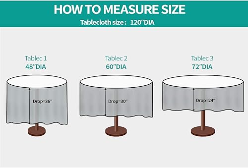 Miniatura 7 de Surmente Mantel redondo de poliéster de 120 pulgadas para bodas, banquetes o restaurantes (negro)
