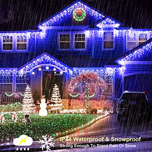 Christmas Lights, Outdoor String Lights, Christmas Fairy Lights Plug In Waterproof Timer Memory Function For Christmas Holiday Party Decorations (Blue, 1216Leds) #TOP1
