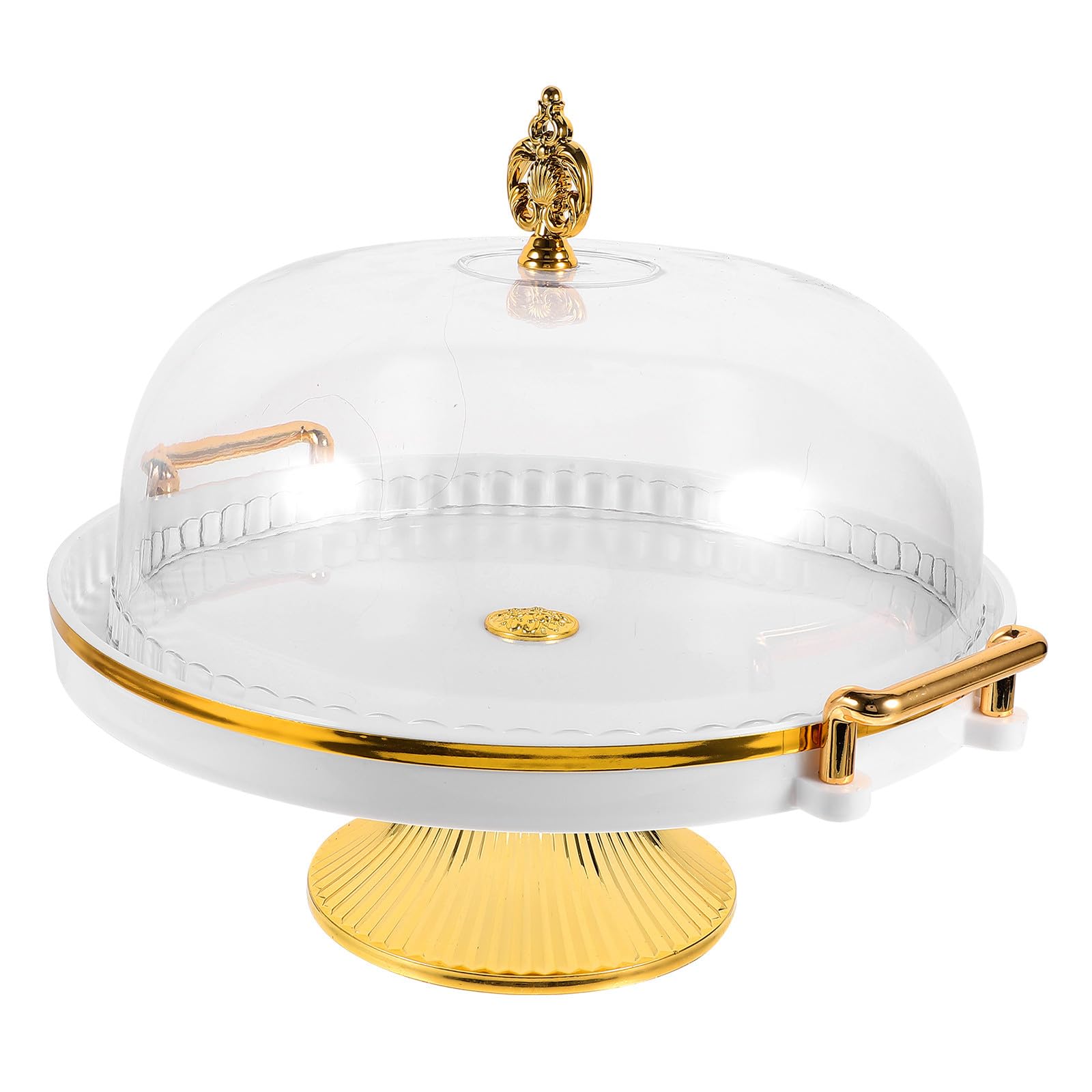Alzata per Torta con Coperchio Trasparente in Ps e Abs, Superficie Liscia Multifunzionale per Casa e Hotel, Set 1 Pezzo per Dolci e Pasticceria